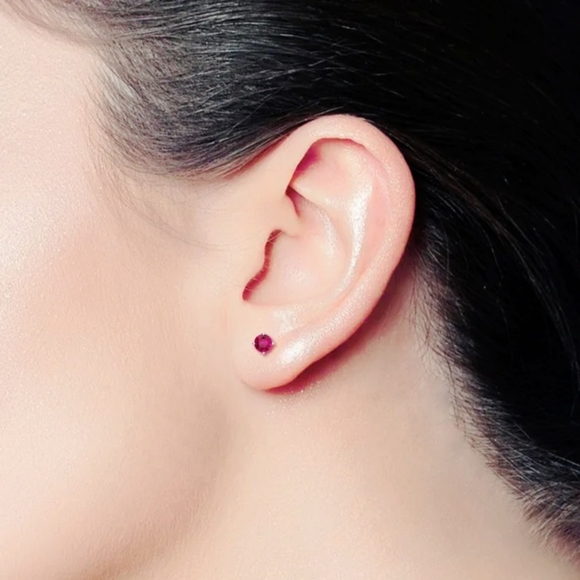 1/2 CTTW Genuine Ruby Earrings - Picture 7 of 7